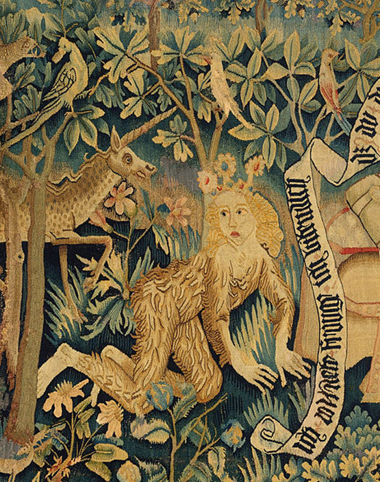 Wilde Frau auf einem Ausschnitt aus "Der Busant" (1480-90)